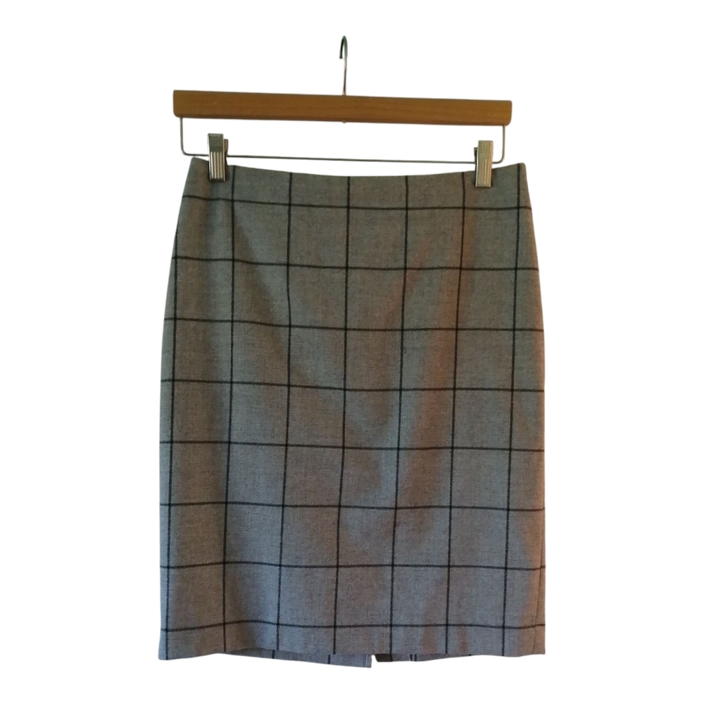 Tristan Charcoal Checkered Pencil Skirt